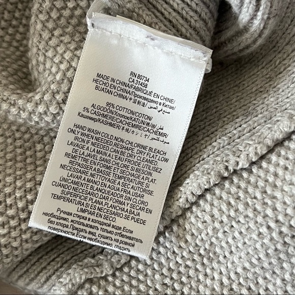 BCBGMAXAZRIA Sweater Cashmere/Cotton Textured Knit Open Tulip Back Turtleneck XS - Picture 4 of 4